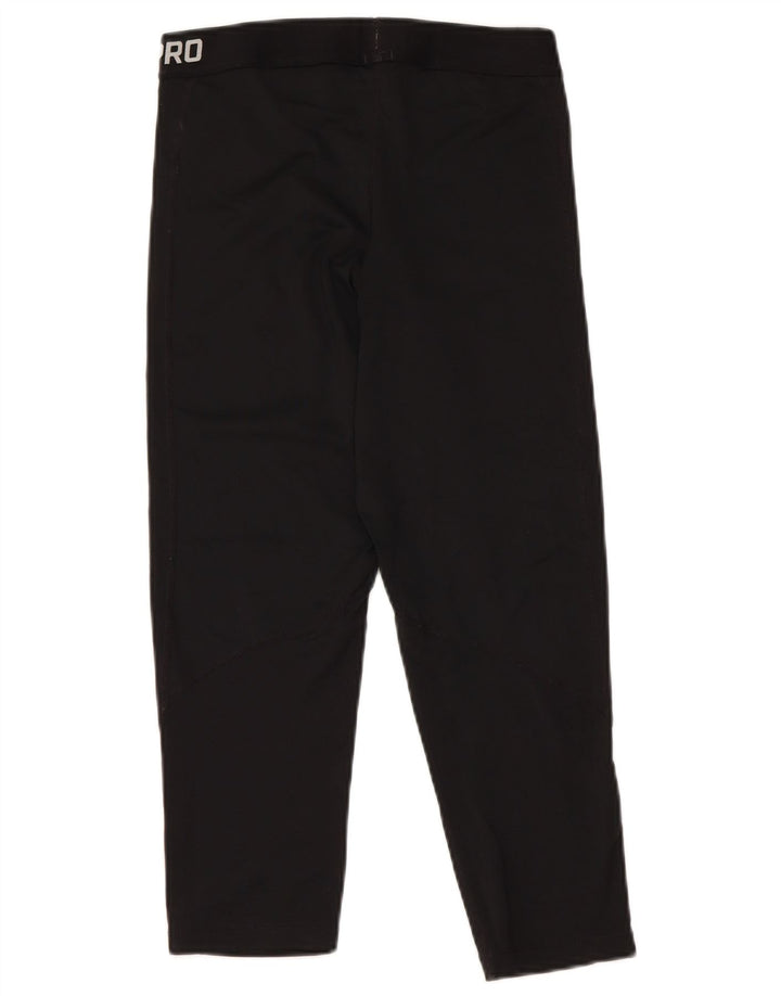 NIKE Womens Dri Fit Graphic Capri Leggings UK 12 Medium  Black Polyester