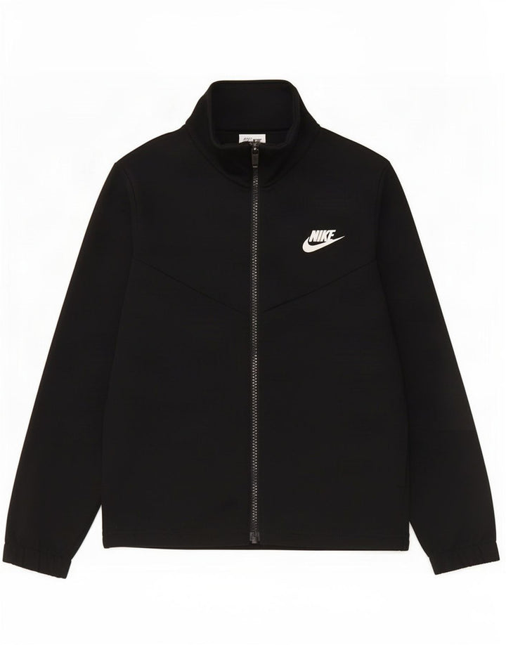 Nike Jungen-Trainingsanzugoberteil mit Grafik, 8–9 Jahre, Größe S, Schwarz, Polyester