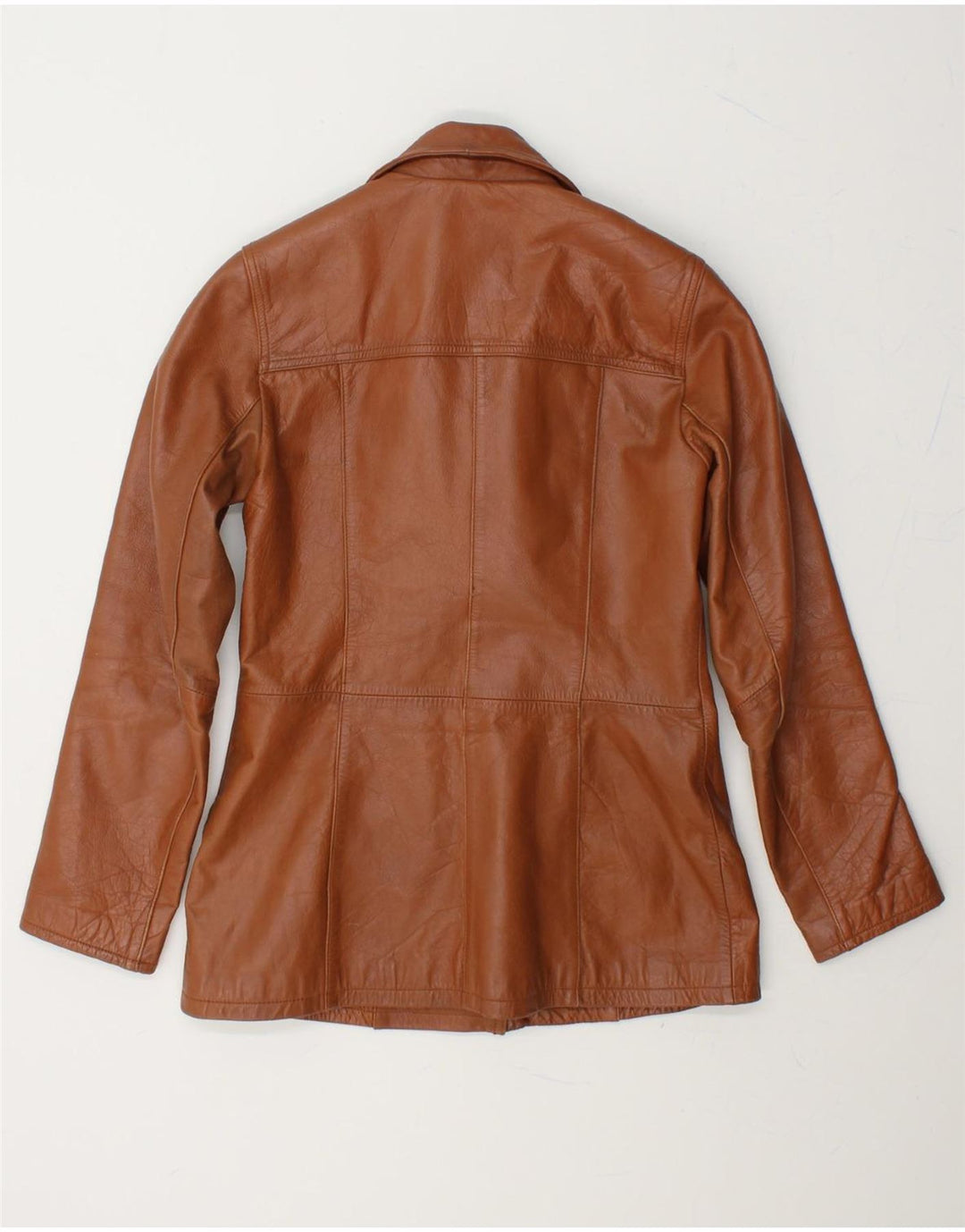 HELIUM Womens Leather Jacket UK 10 Small Brown Leather Vintage Helium and Second-Hand Helium from Messina Hembry 