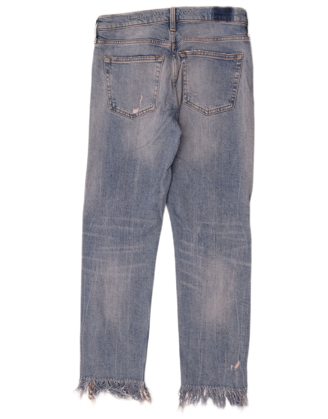Zara Damen Distressed Slim Jeans EU 34 2XS W24 L26 Blau