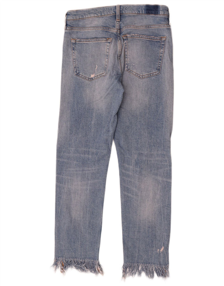 Zara Damen Distressed Slim Jeans EU 34 2XS W24 L26 Blau