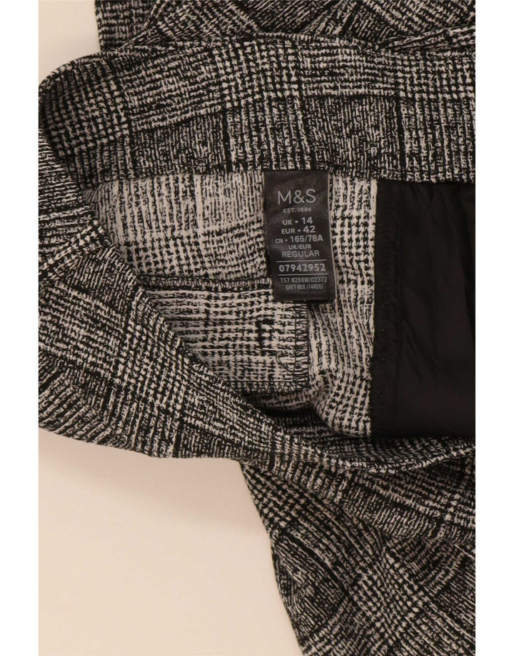 Marks & Spencer Damen Anzughose UK 14 Large W34 L32 Grau kariert