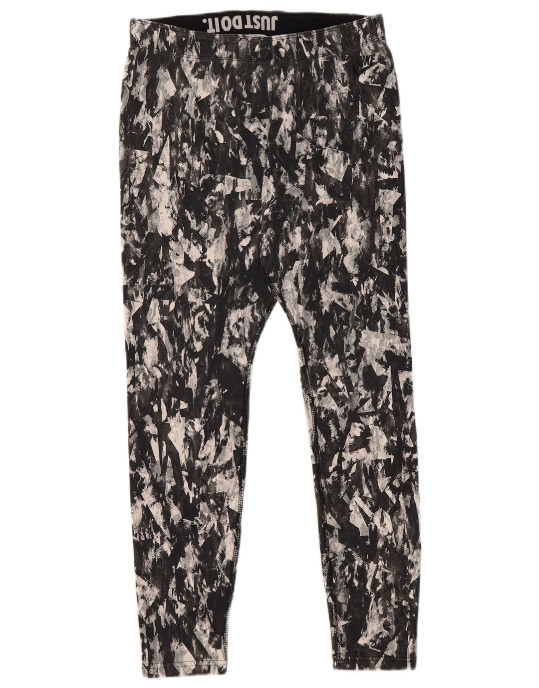 NIKE Damen-Leggings, UK 16, Größe L, schwarze Camouflage-Baumwolle