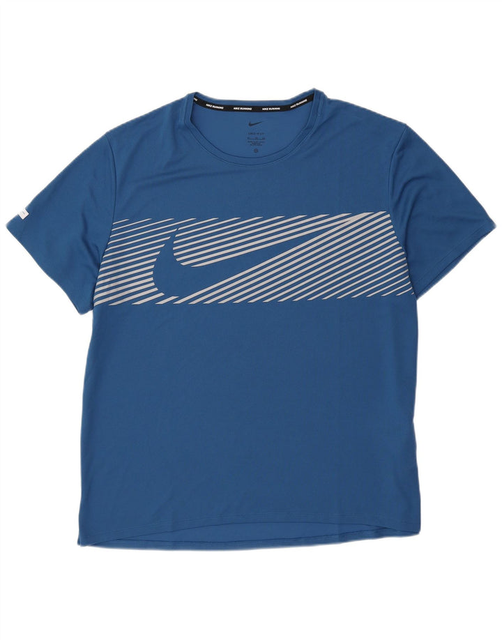 Nike Herren Dri Fit Graphic T-Shirt Top XL Blau Polyester