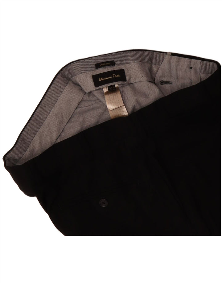 MASSIMO DUTTI Herren Slim Anzughose EU 44 Large W34 L31 Schwarze Wolle