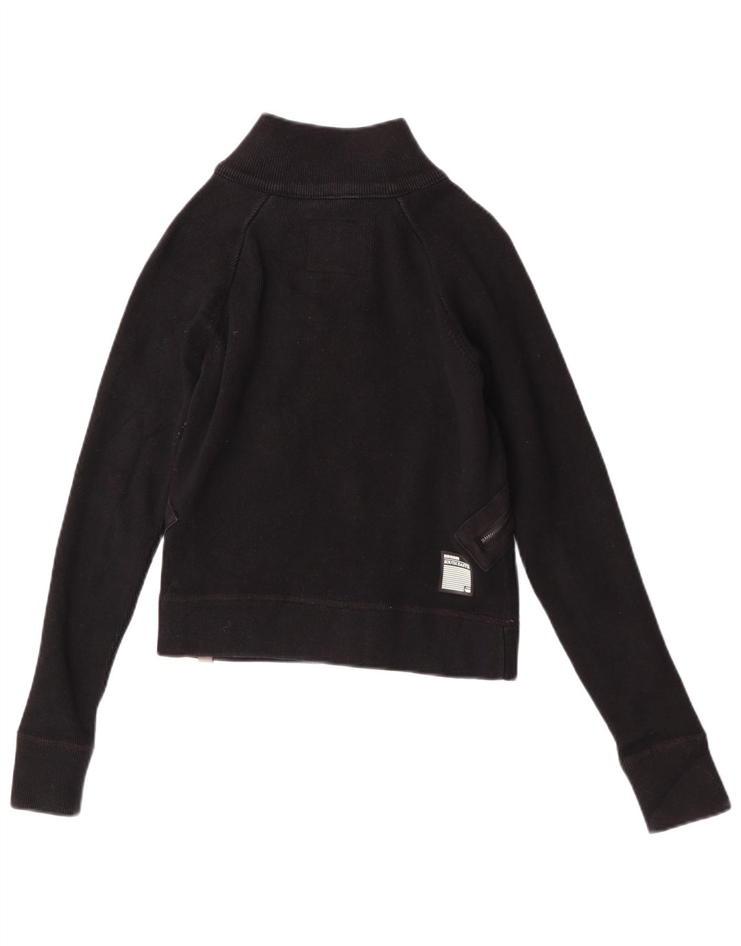 G-Star Damen Crop Bomberjacke UK 12 Mittelschwarze Baumwolle
