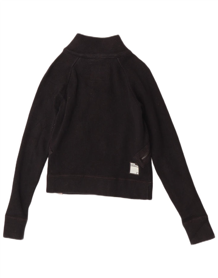 G-Star Damen Crop Bomberjacke UK 12 Mittelschwarze Baumwolle