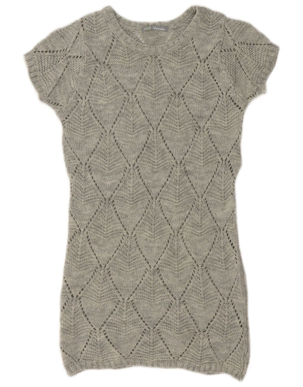 Marks & Spencer Damen Pulloverkleid UK 12 Mittelgrau Argyle/Diamant