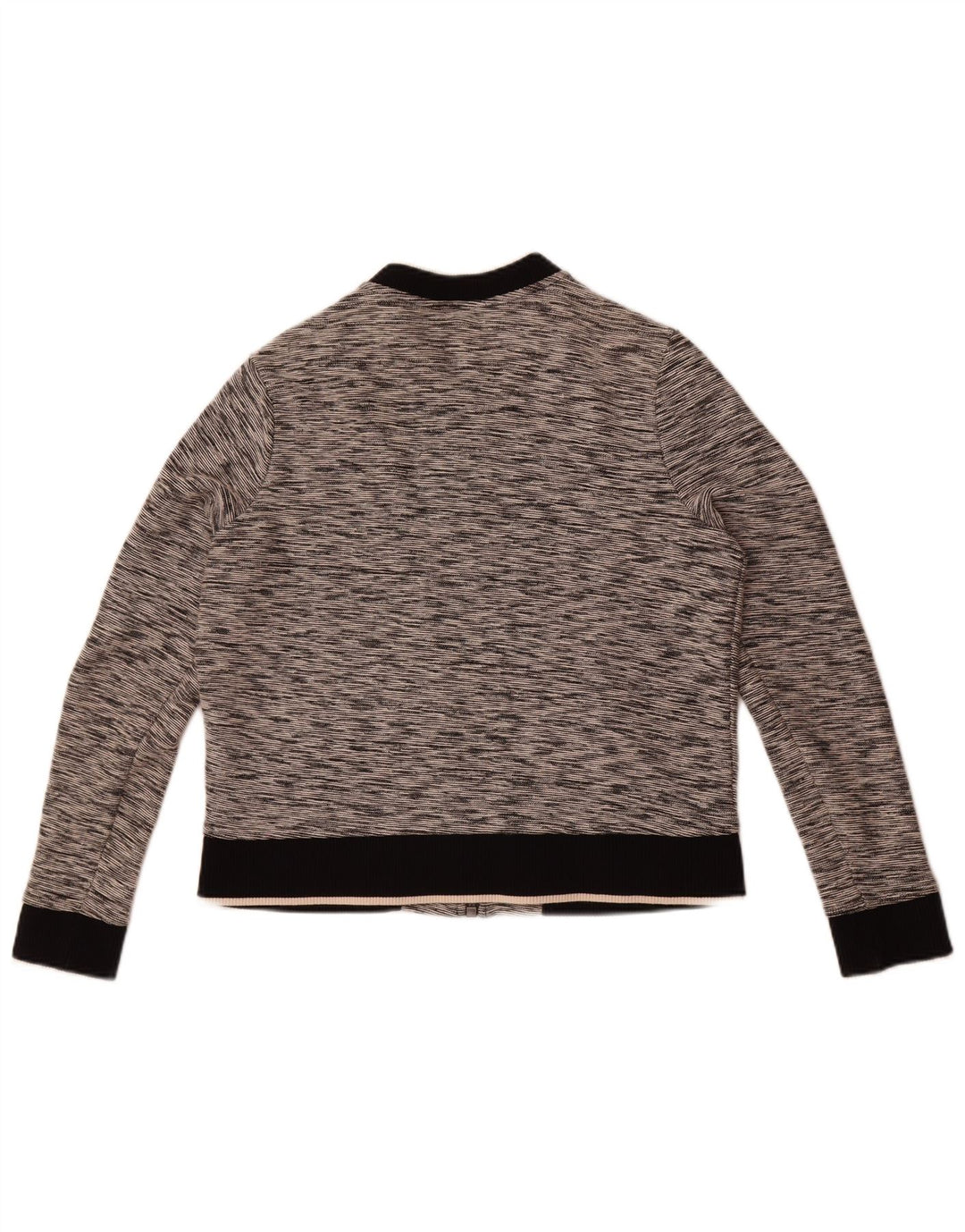 Tommy Hilfiger Damen-Trainingsanzug-Top-Jacke, UK 12, mittelgrau gefleckte Baumwolle