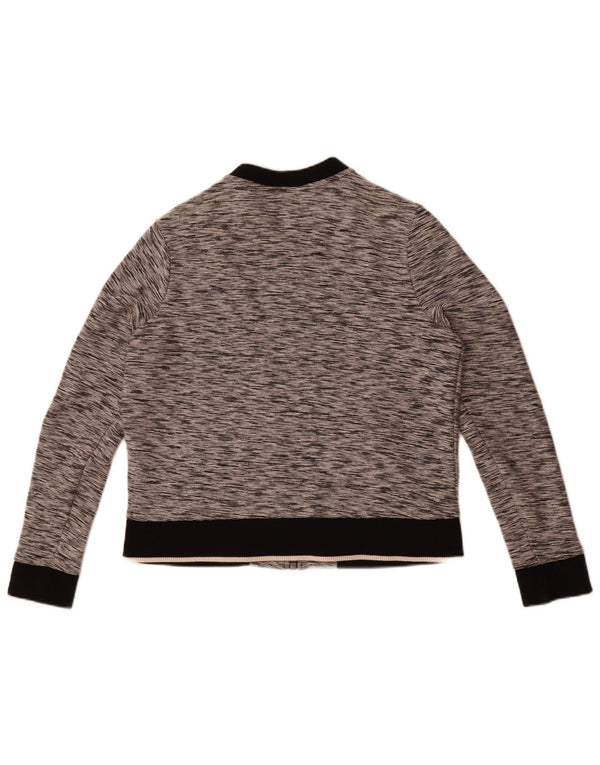 Tommy Hilfiger Damen-Trainingsanzug-Top-Jacke, UK 12, mittelgrau gefleckte Baumwolle