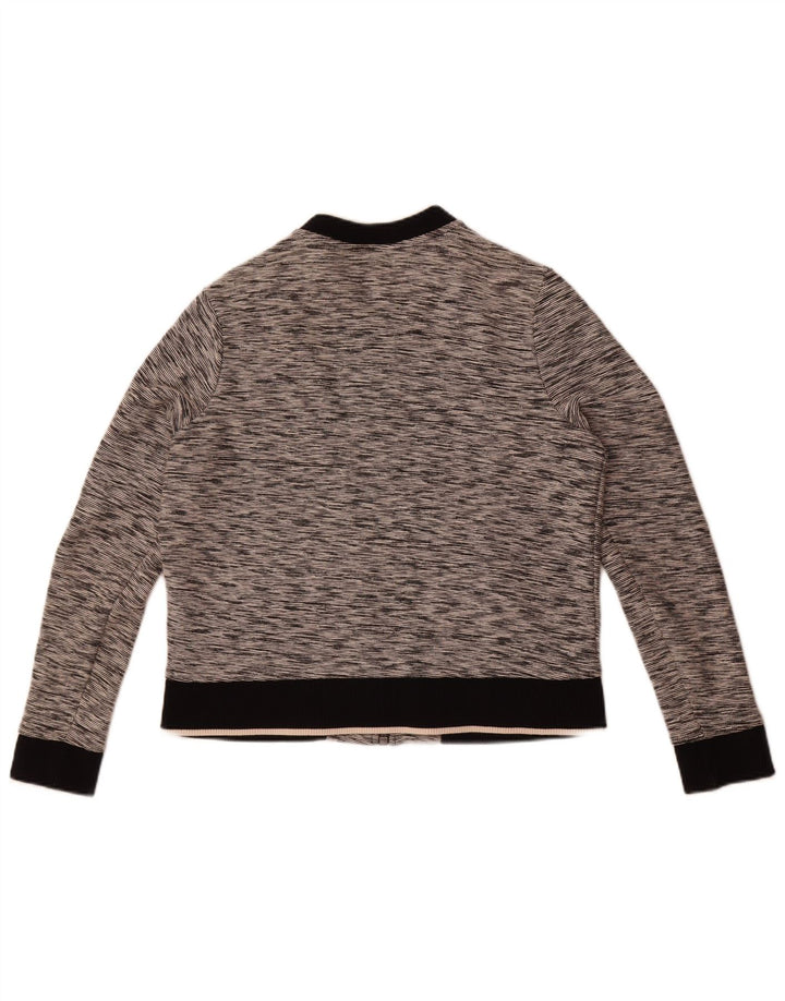 Tommy Hilfiger Damen-Trainingsanzug-Top-Jacke, UK 12, mittelgrau gefleckte Baumwolle