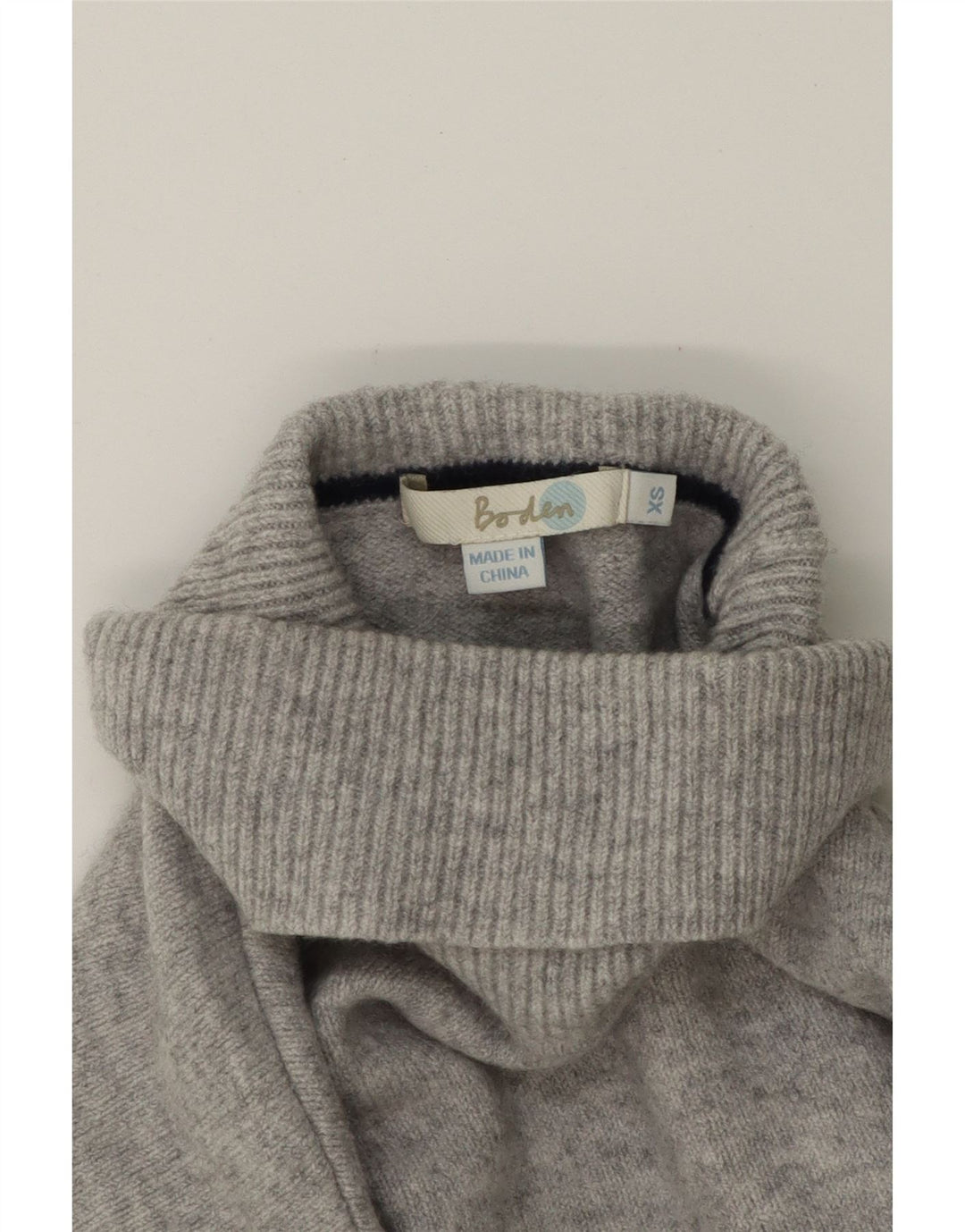 BODEN Womens Oversized Roll Neck Jumper Sweater UK 6 XS Grey Wool Vintage Boden and Second-Hand Boden from Messina Hembry 