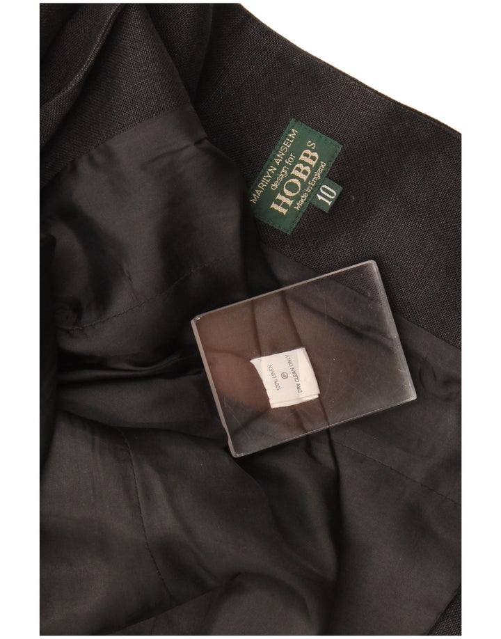 Hobbs Marilyn Anselm 1-Knopf-Blazer für Damen, Gr. 10, Größe S, Schwarz, Leinen