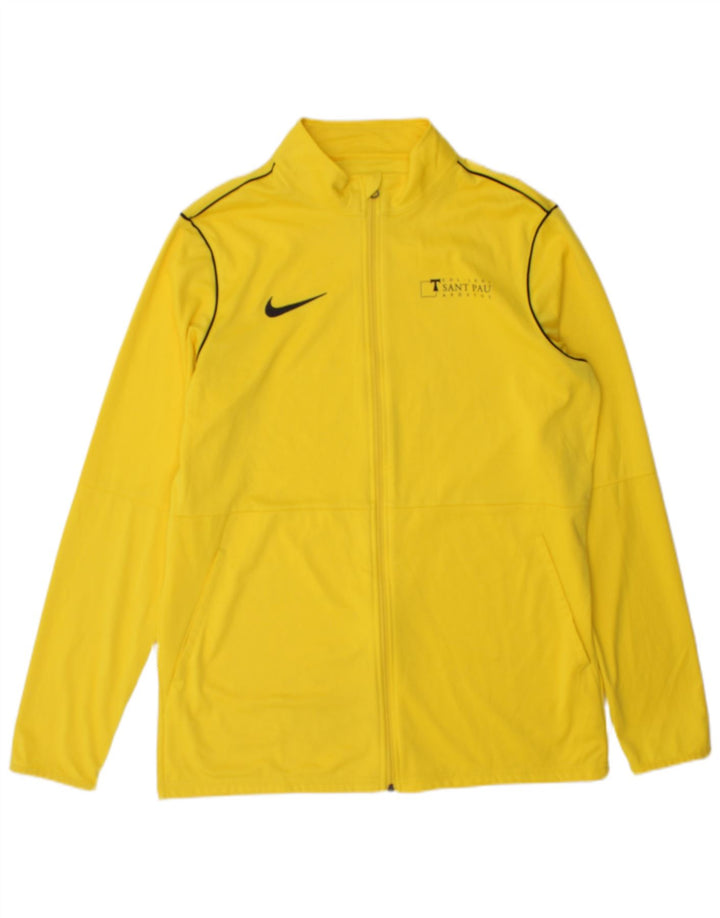 Nike Herren Dri Fit Trainingsanzug-Oberjacke, großes gelbes Farbblock-Polyester
