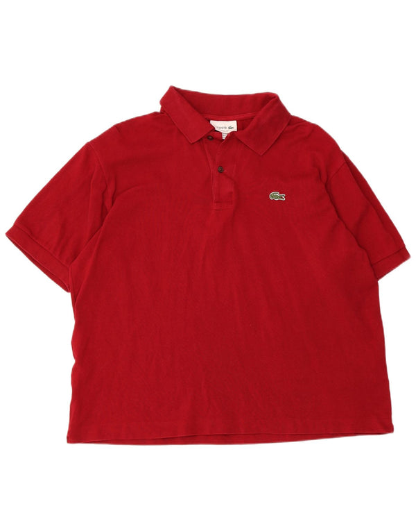 LACOSTE Mens Classic Fit Polo Shirt Size 6 XL Red Cotton