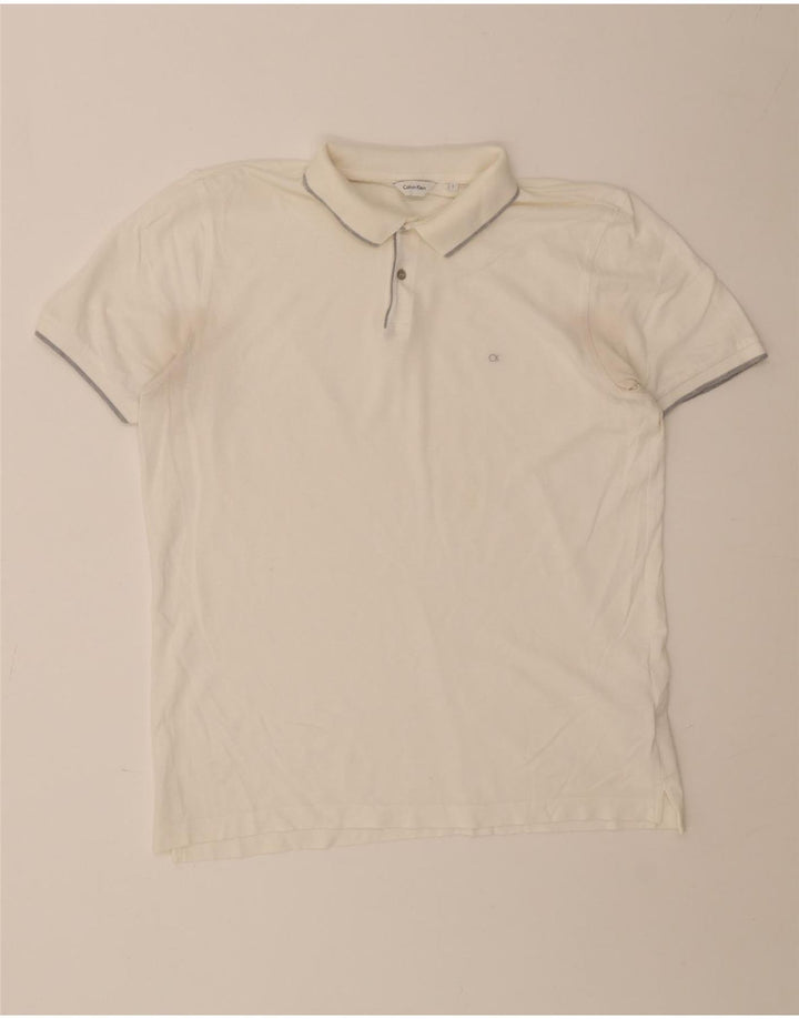 Calvin Klein Herren-Poloshirt, große weiße Baumwolle