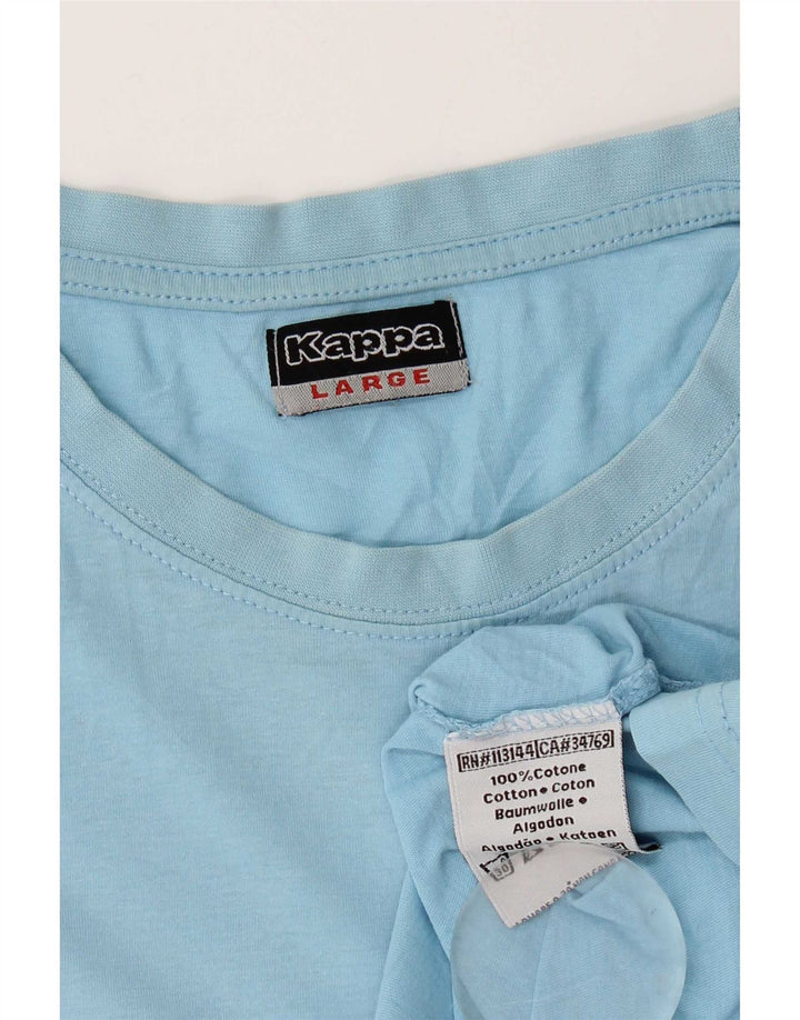 Kappa Herren T-Shirt Top Large Blau Baumwolle