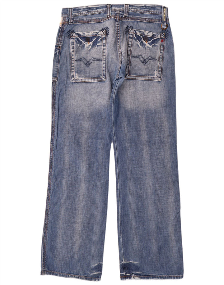 Replay Herren Straight Jeans W34 L34 Blaue Baumwolle