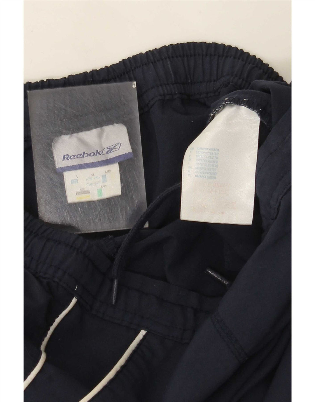 Reebok Damen Bermuda Sport Shorts UK 14 Large Marineblau Polyester