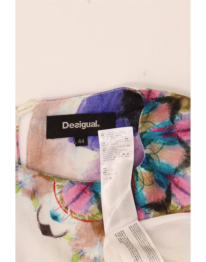 DESIGUAL Damen ärmelloses A-Linien-Kleid IT 44 Medium Mehrfarbig mit Blumenmuster