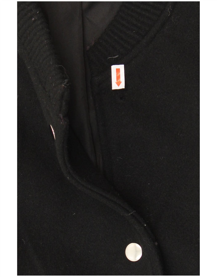 ZARA Damen Übergroße Crop Bomberjacke UK 10 Small Schwarz Polyester