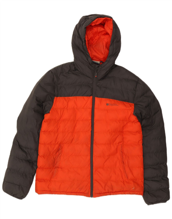 Mountain Warehouse Wattierte Herrenjacke mit Kapuze, UK 38, Mittelgrau, Farbblock