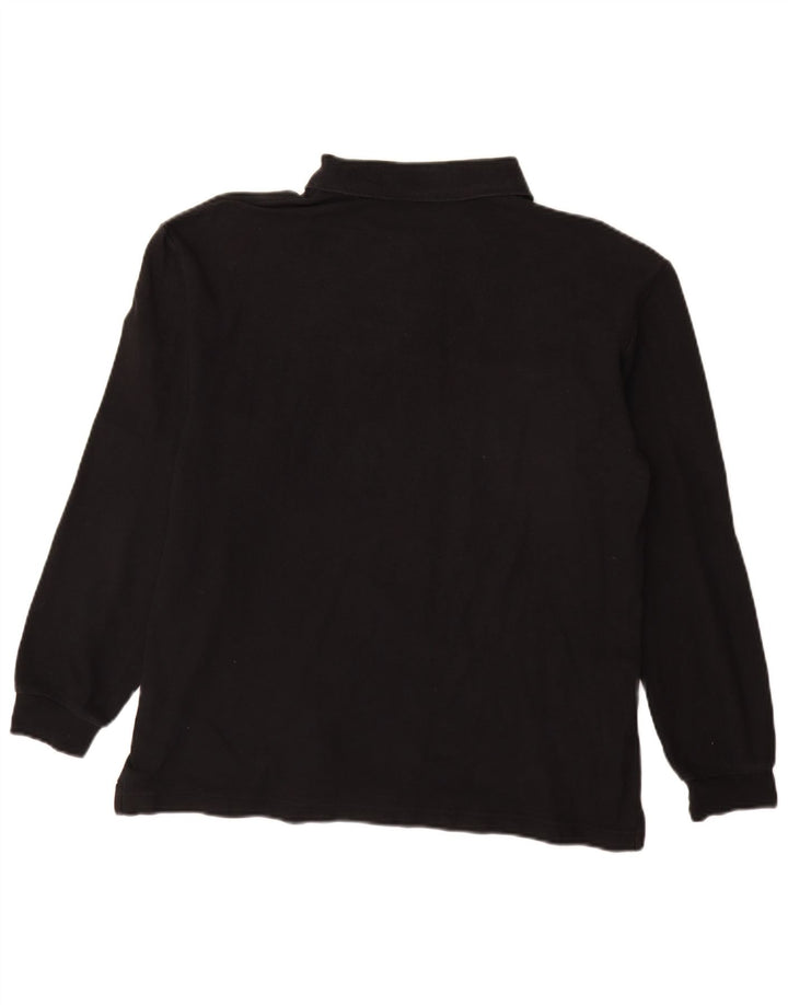 Fila Herren Langarm-Poloshirt IT 50 Mittelschwarze Baumwolle