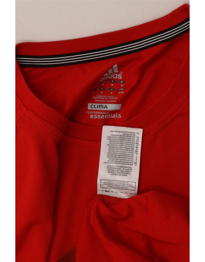 ADIDAS Mens Clima 365 Graphic T-Shirt Top Medium Red Cotton Vintage Adidas and Second-Hand Adidas from Messina Hembry 