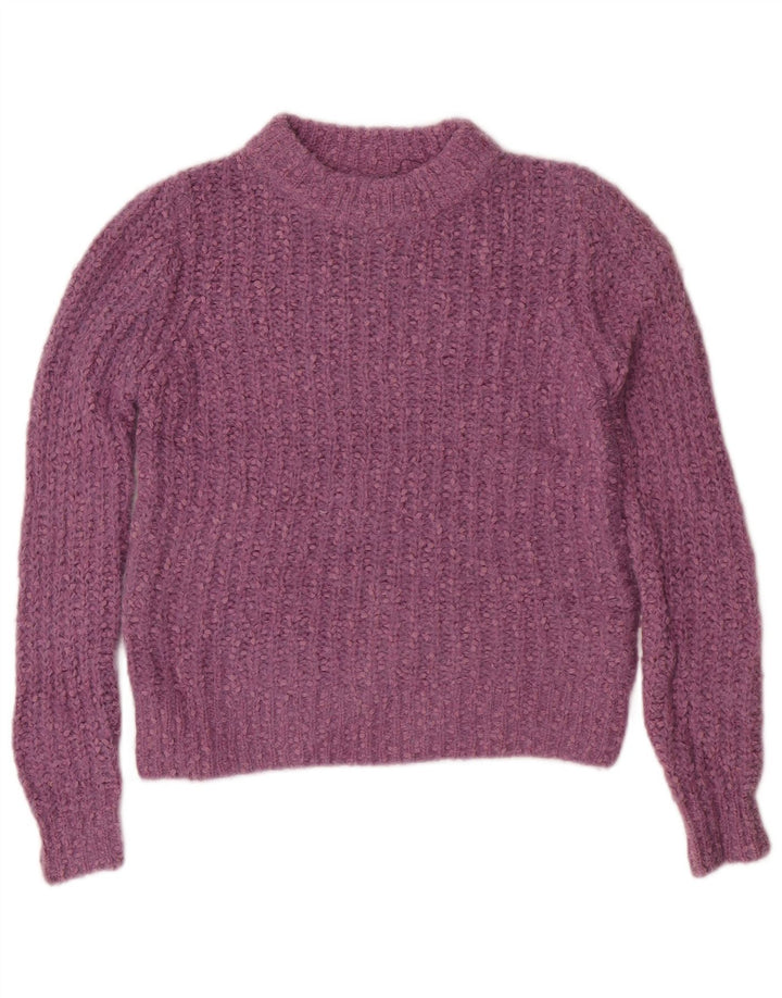 Marks & Spencer Damen-Pullover mit U-Boot-Ausschnitt, Gr. 8, Lila, Polyester