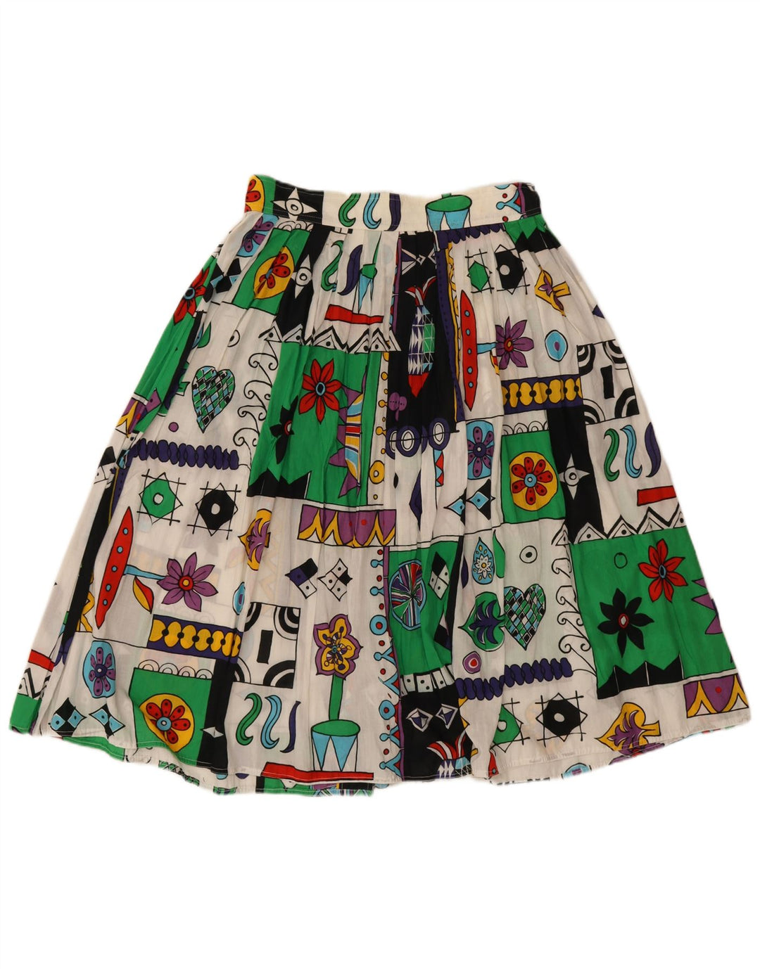 Vintage Damen Faltenrock IT 46 Groß W30 Mehrfarbiges Patchwork