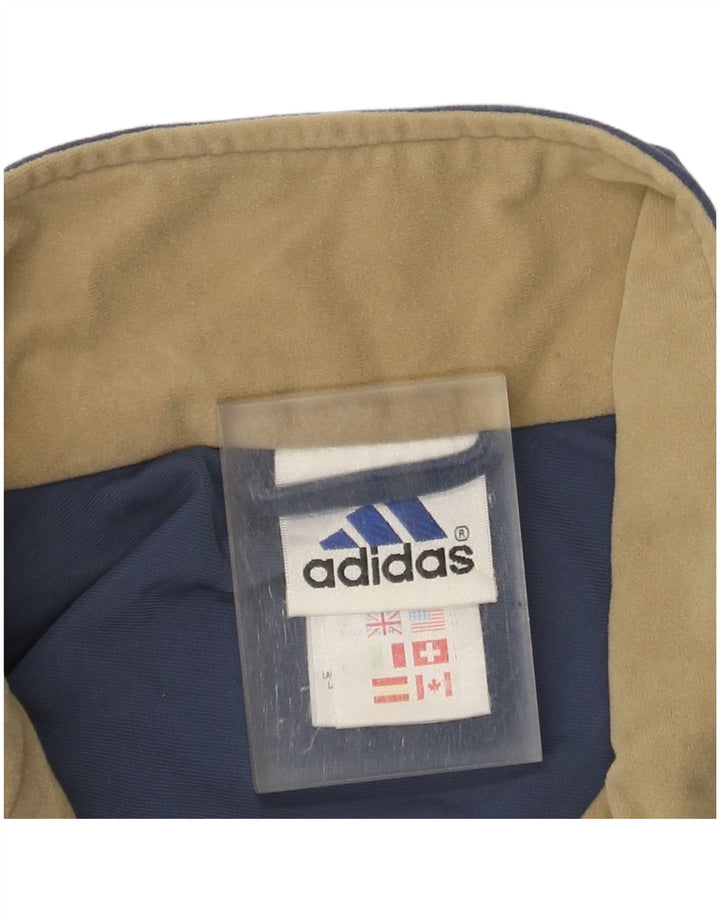 Adidas Herren Velours-Trainingsanzug-Oberteiljacke UK 40/42 Mittelmarineblaues Polyester