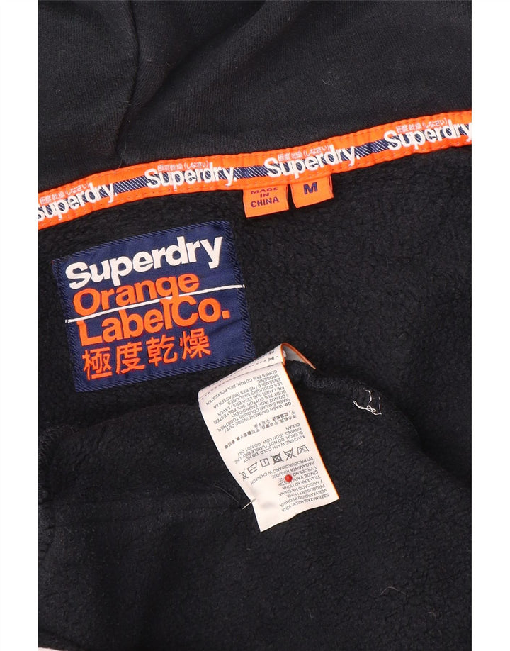 Superdry Herren-Kapuzenpullover mit Reißverschluss, mittelmarineblaue Baumwolle