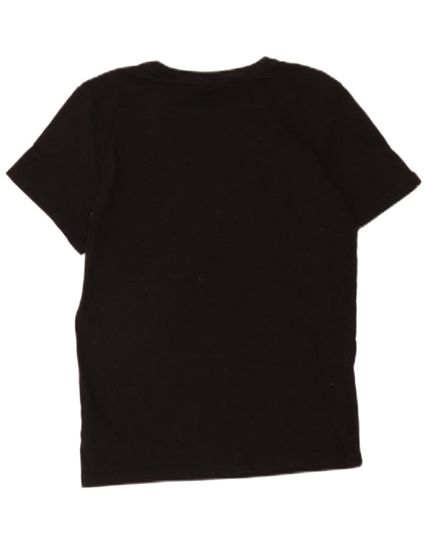 Calvin Klein Jungen T-Shirt mit Grafik, 12–13 Jahre, schwarze Baumwolle