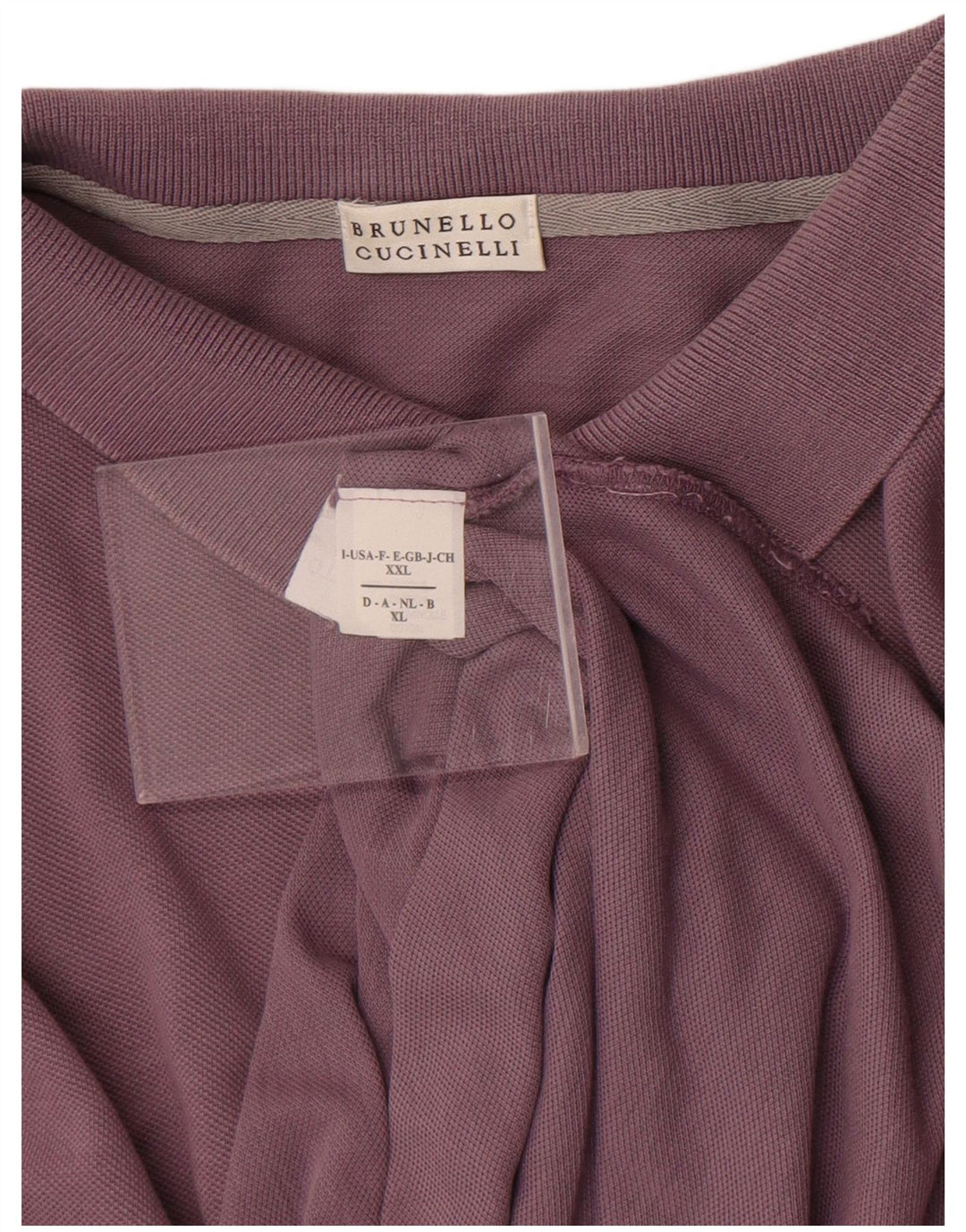 Brunello Cucinelli Herren Poloshirt XL Lila Baumwolle Klassisch