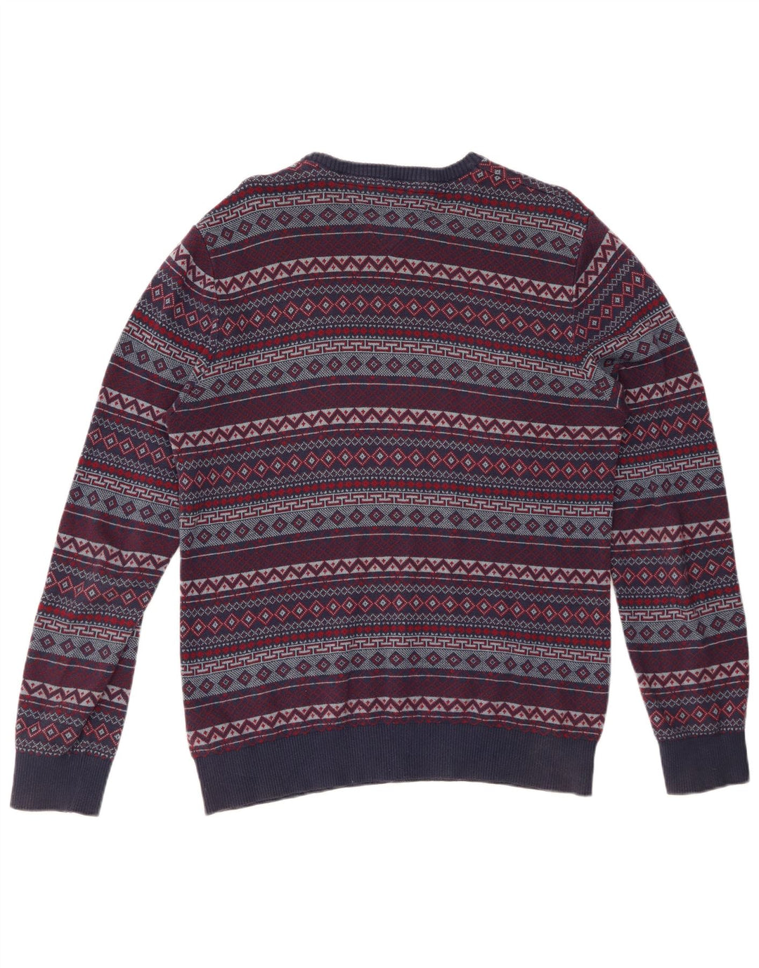 TOMMY HILFIGER Herren-Pullover mit Rundhalsausschnitt, mittleres Marineblau, Fair Isle