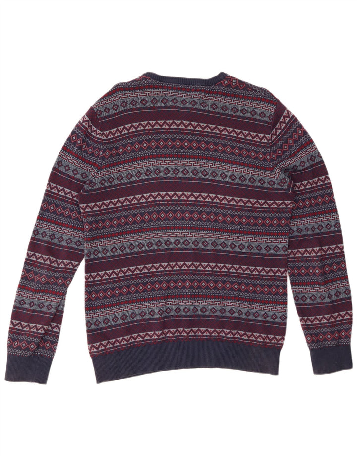 TOMMY HILFIGER Herren-Pullover mit Rundhalsausschnitt, mittleres Marineblau, Fair Isle