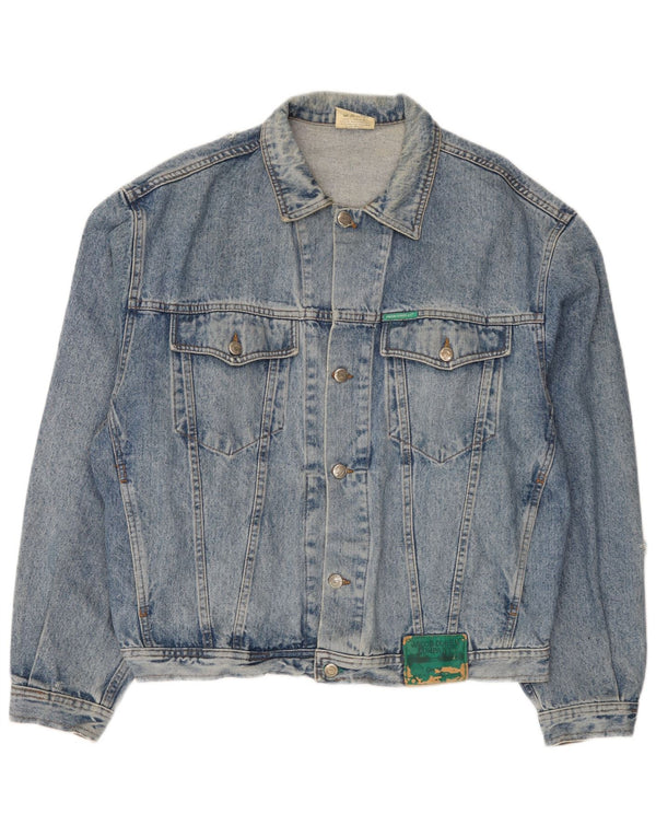 Jacob Cohen Herren Distressed Denim Jacke UK 42 XL Blaue Baumwolle