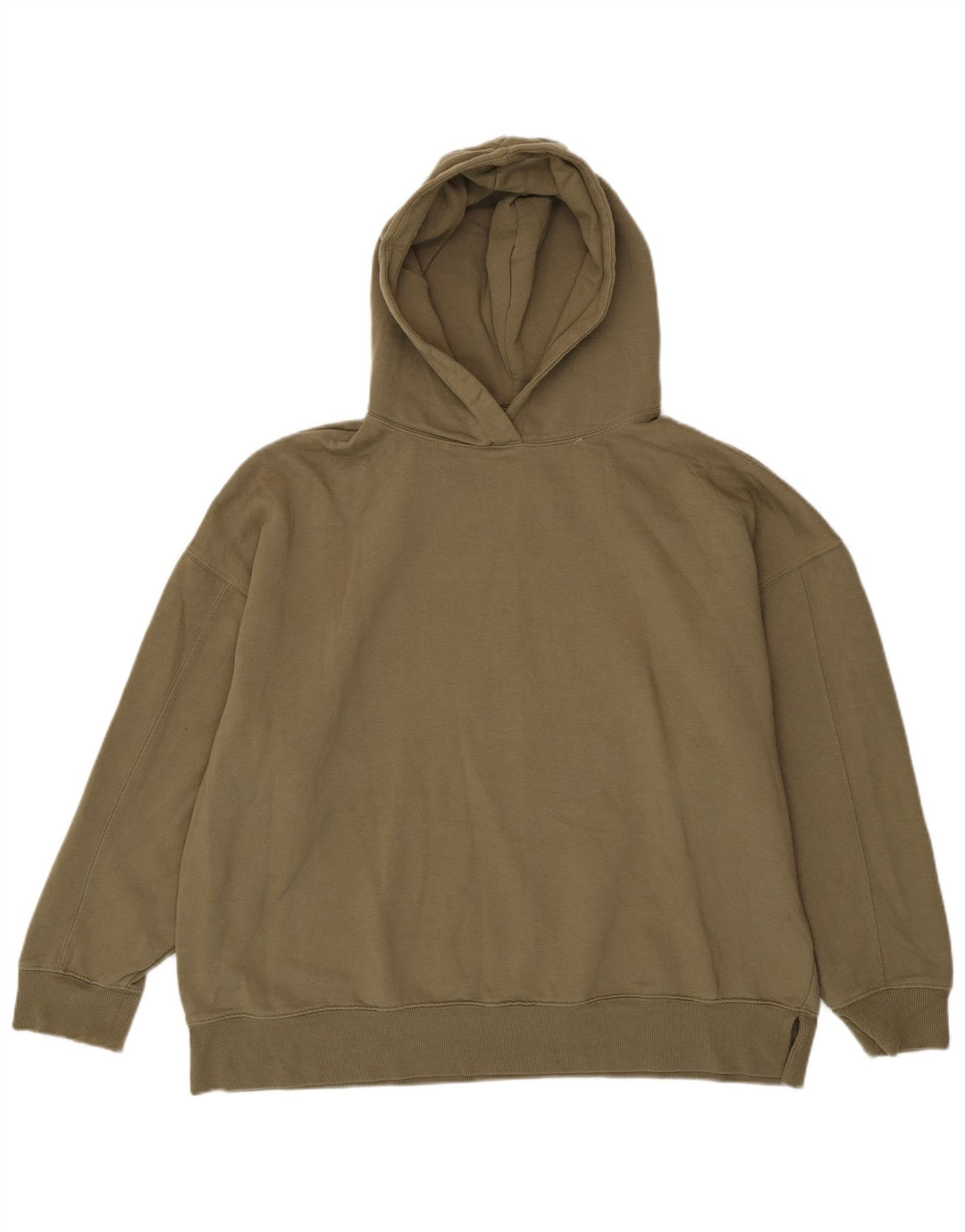 Topshop Damen Übergroßer Kapuzenpullover UK 12/14 Medium Khaki Polyester