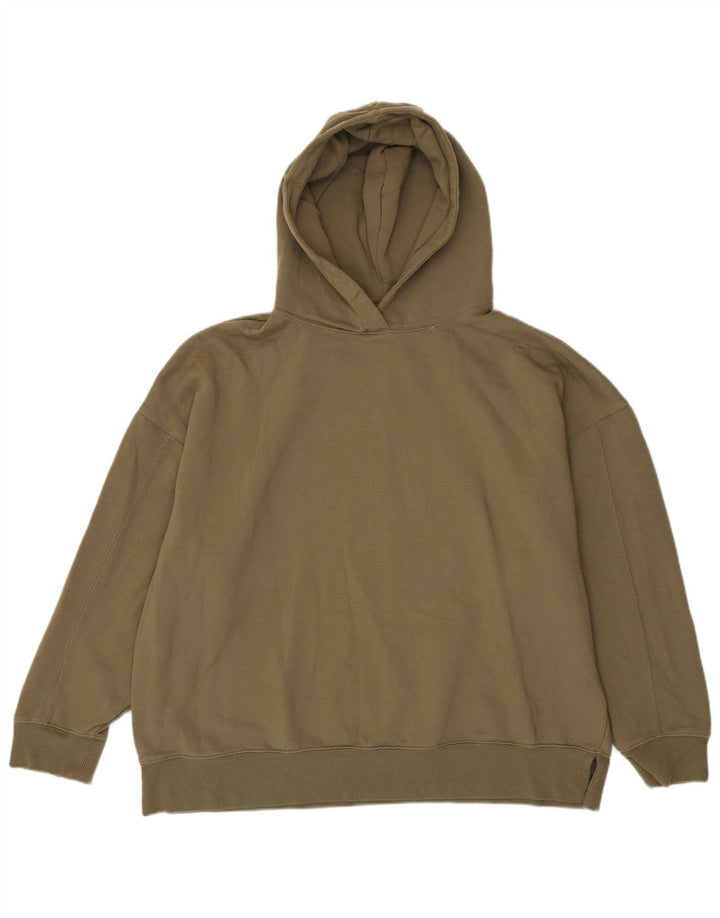 Topshop Damen Übergroßer Kapuzenpullover UK 12/14 Medium Khaki Polyester