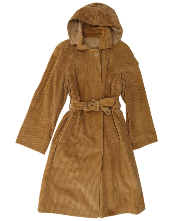 Vintage Damen Kapuzen-Wendemantel UK 14 Medium Beige