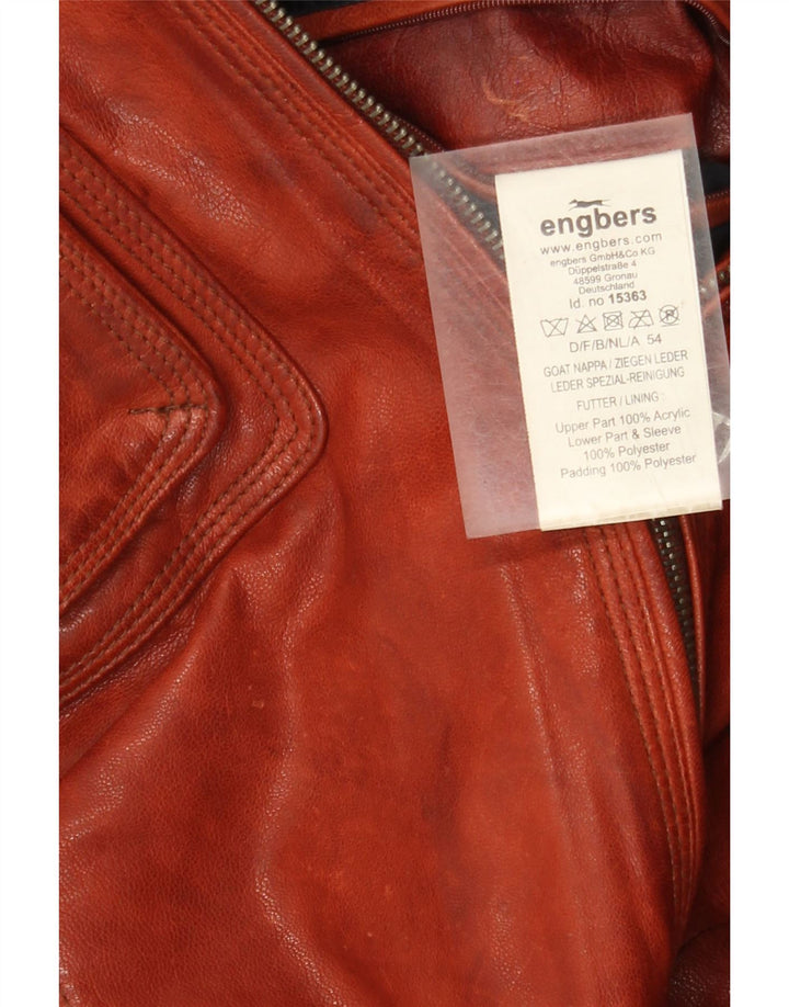 Engbers Herren Lederjacke EU 54 2XL Braunes Leder