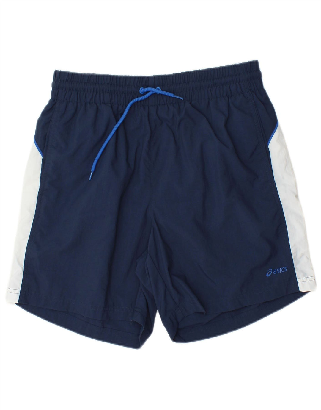 Asics Herren-Sportshorts mit Grafik, groß, marineblaues Colourblock-Polyamid