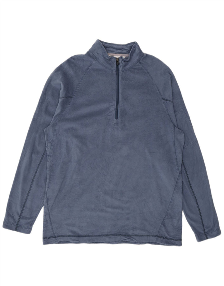 Columbia Herren-Fleecepullover mit Reißverschluss am Hals, mittelblaues Polyester
