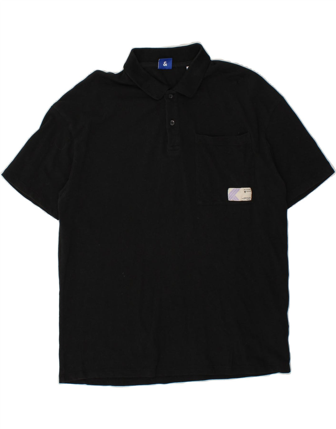 JACK & JONES Mens Polo Shirt XL Black Cotton Vintage Jack & Jones and Second-Hand Jack & Jones from Messina Hembry 
