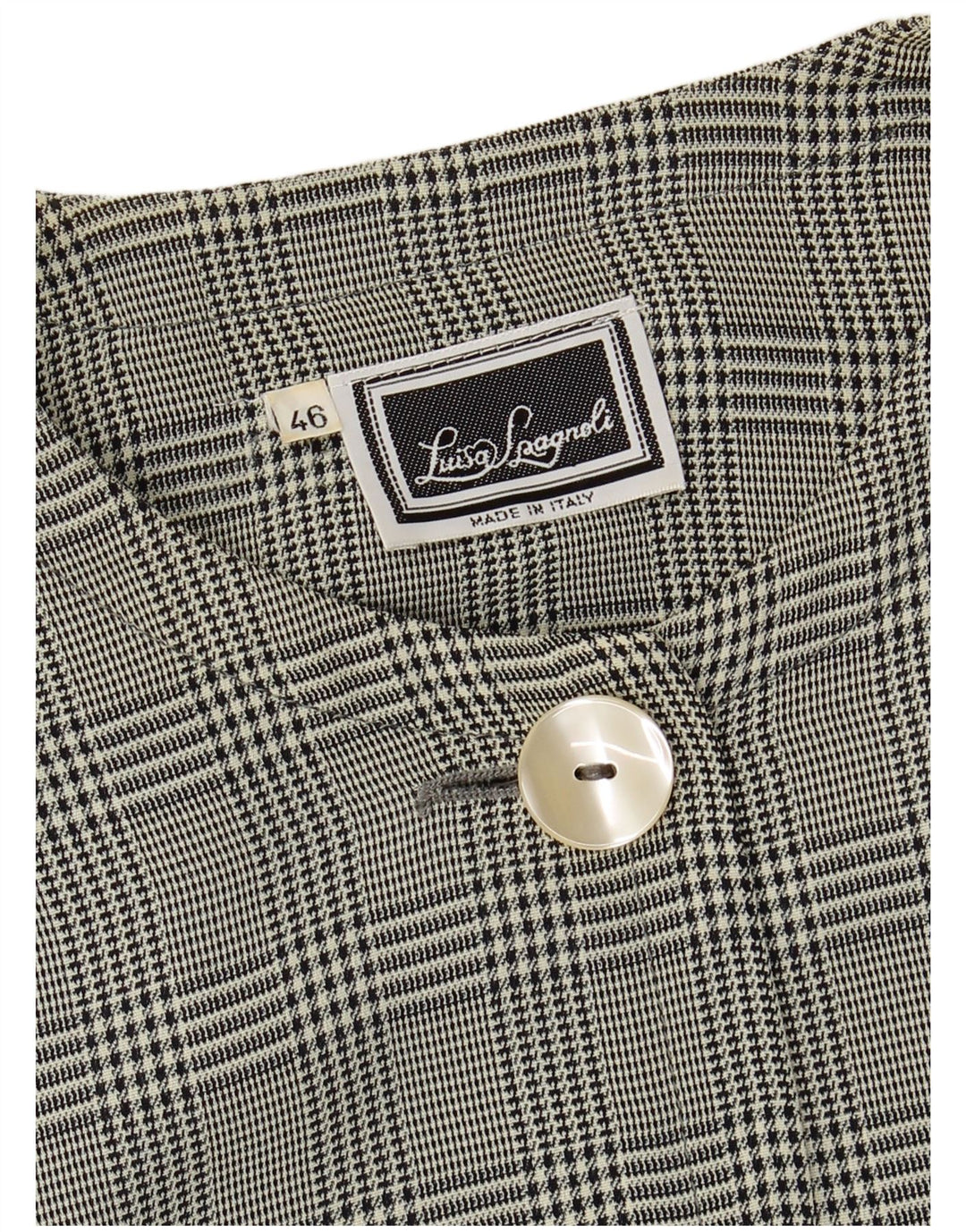 LUISA SPAGNOLI Damen-Blazerjacke mit 3/4-Ärmeln, IT 46, großes grünes Karomuster