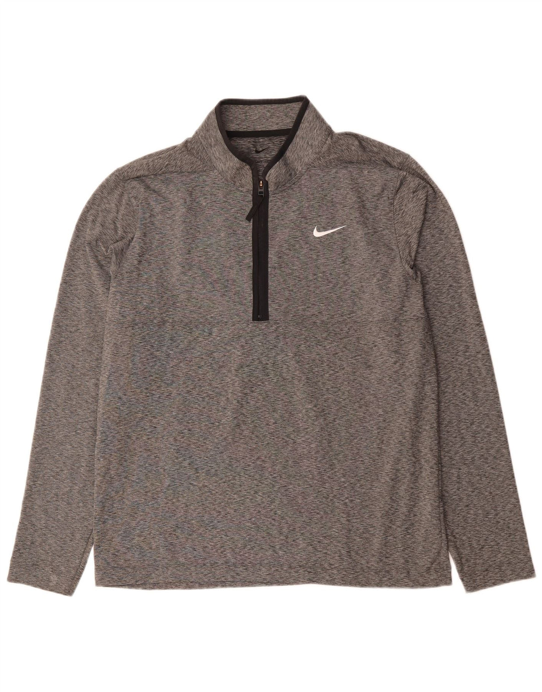Nike Herren Dri Fit Pullover-Trainingsanzugoberteil mit Reißverschluss, Größe L, Grau meliert