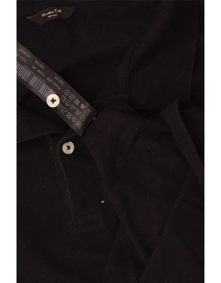Massimo Dutti Herren Poloshirt 2XL Schwarz Baumwolle