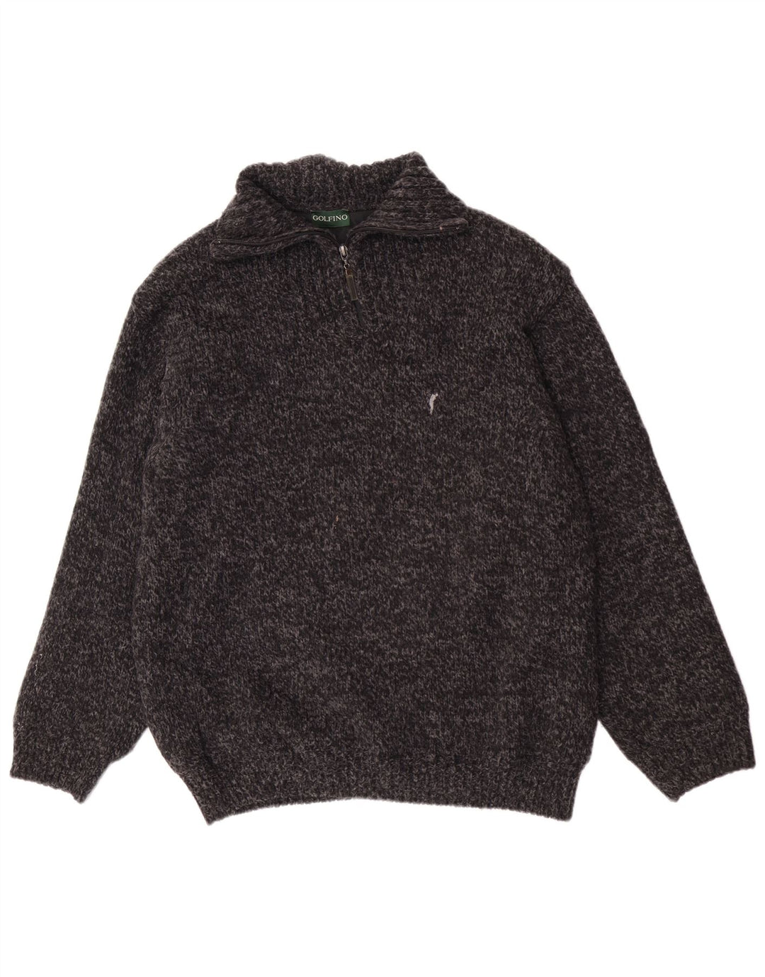 Golfino Herren-Pullover mit normaler Passform und Reißverschluss, UK 40, Mittelgrau meliert