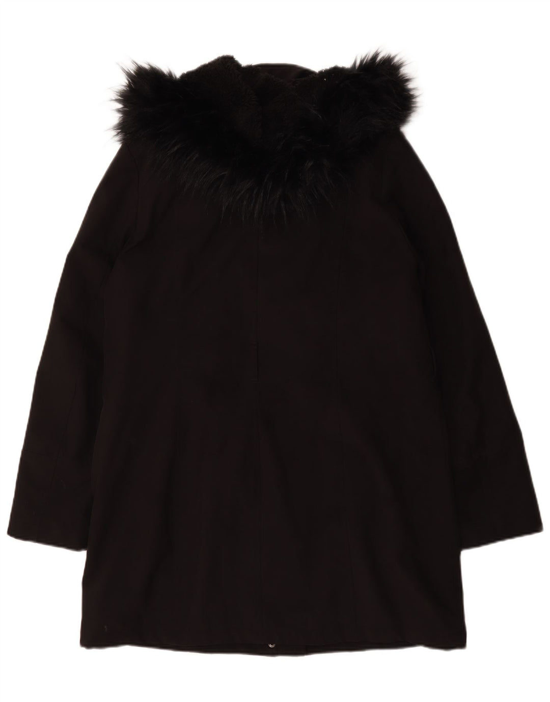 Dkny Damen Sherpa-Mantel mit Kapuze, UK 16, Größe L, Schwarz, Polyester