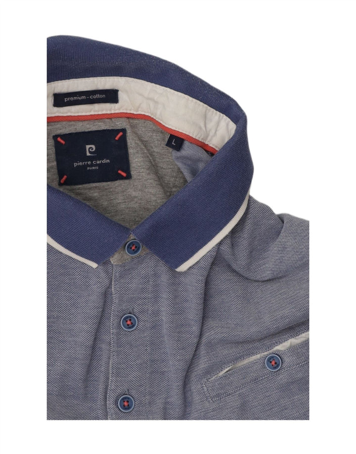 Pierre Cardin Herren-Poloshirt, große blaue Baumwolle